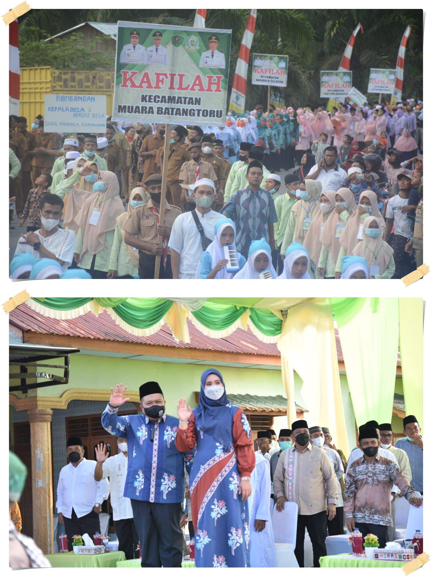 Ribuan Kafilah dan Masyarakat Ramaikan Pawai Ta’aruf MTQN ke-54 Tingkat Kabupaten Tapsel