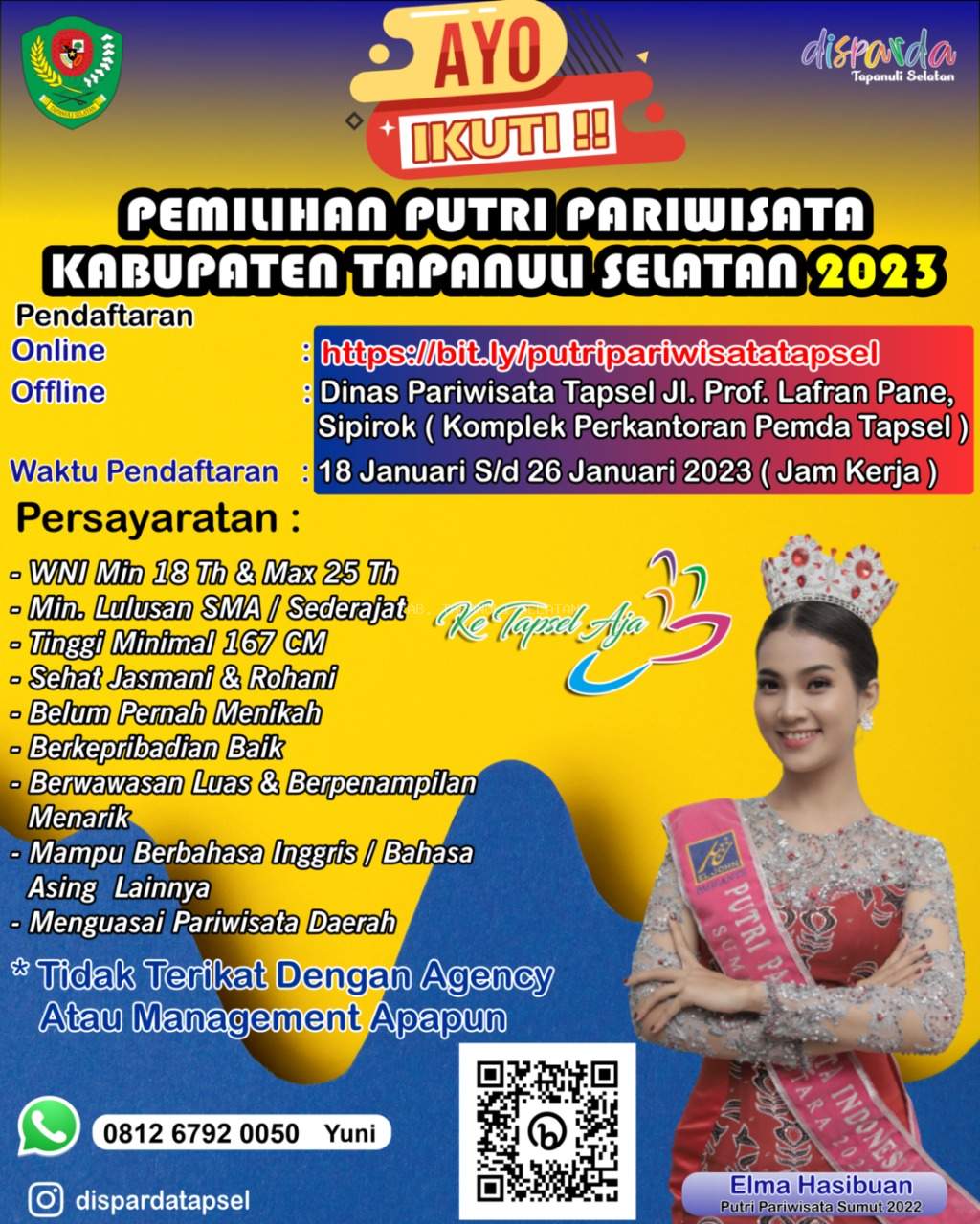PEMILIHAN PUTRI PARIWISATA KABUPATEN TAPANULI SELATAN 2023