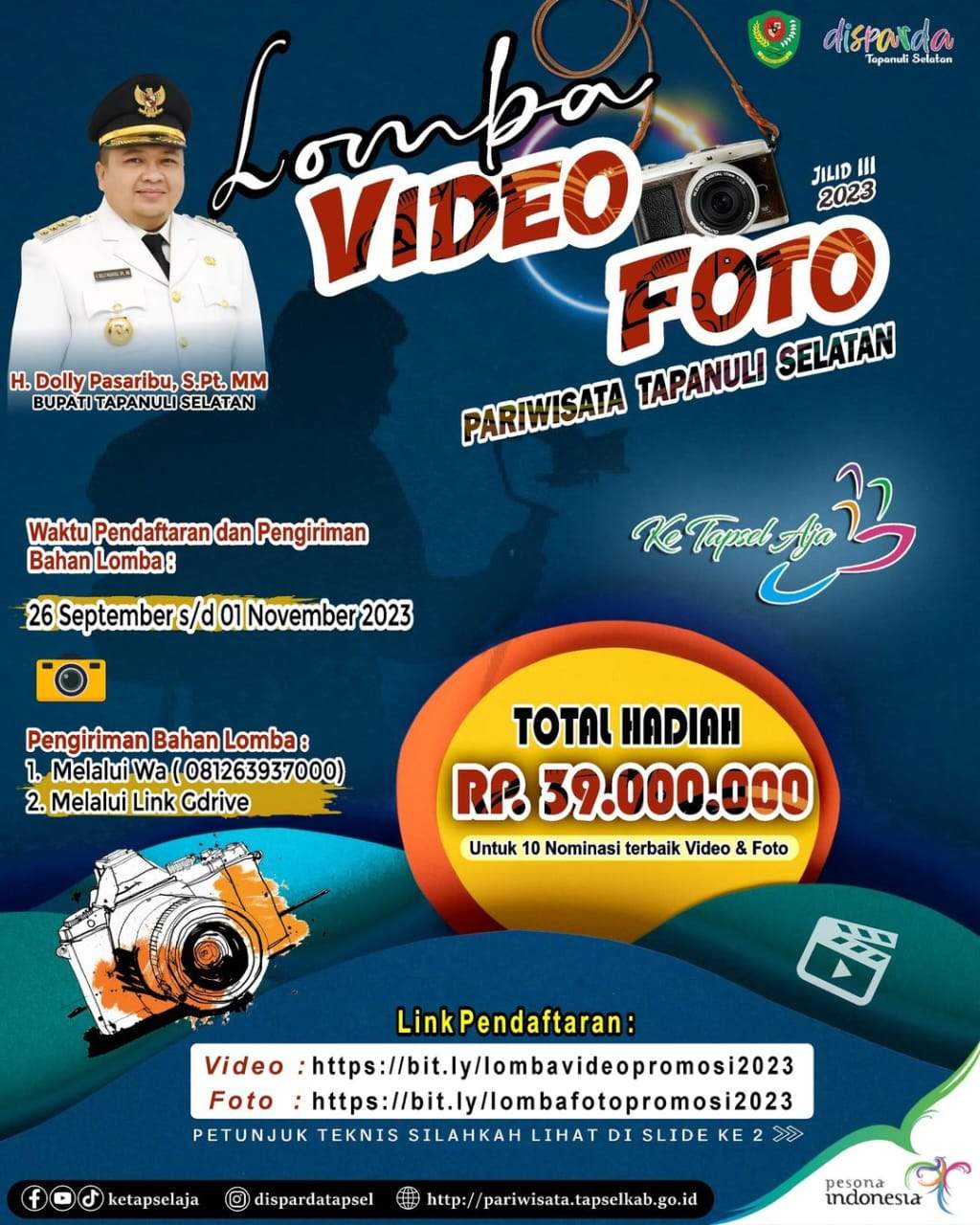 Kabar Gembira Untuk Konten Kreator Sahabat Pariwisata Tapanuli Selatan Dimanapun Berada.